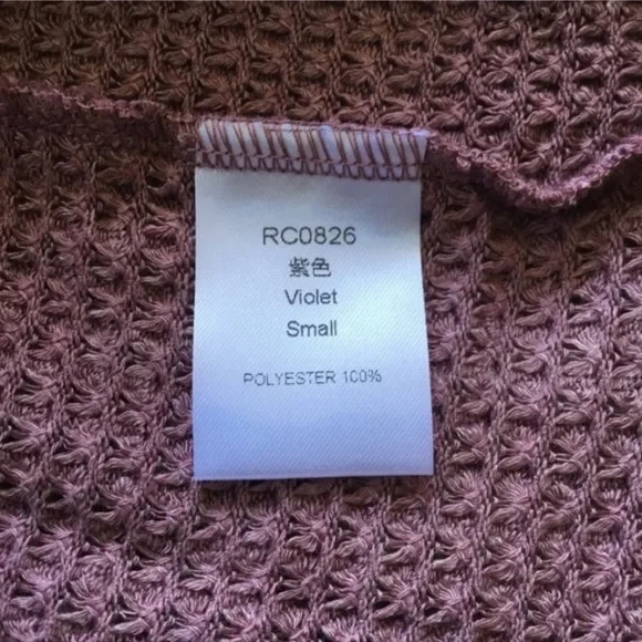 New Long Sleeve Flowing Waffle V-Neck Tunic Swing Top, Size Small - Picture 3 of 5